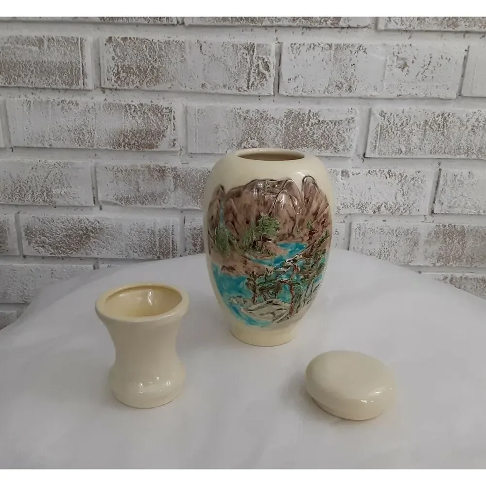 Vintage Unique Ceramic Vase/Vessel 3pc Artist Signed